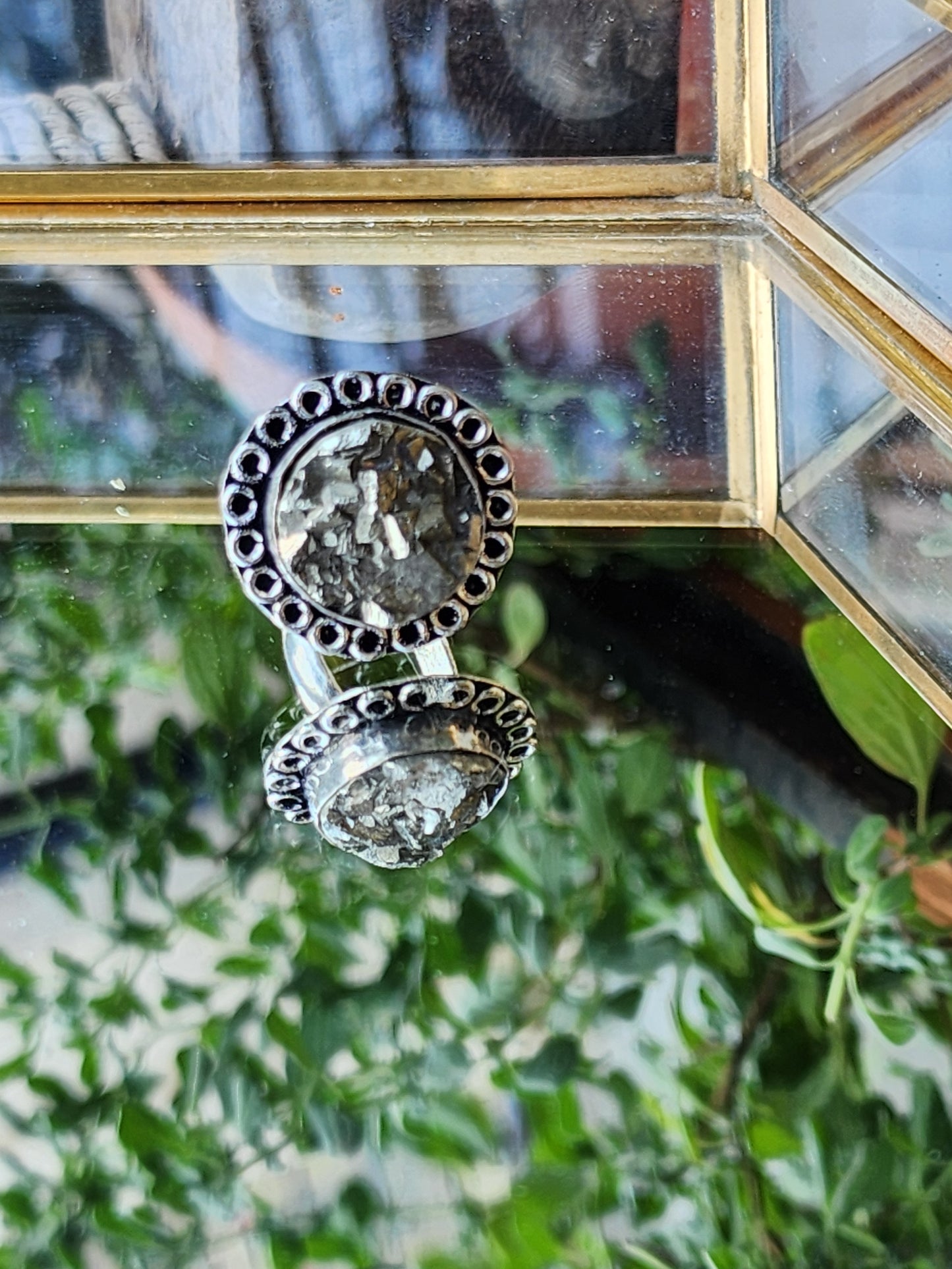 Pyrite Round Adjustable Ring