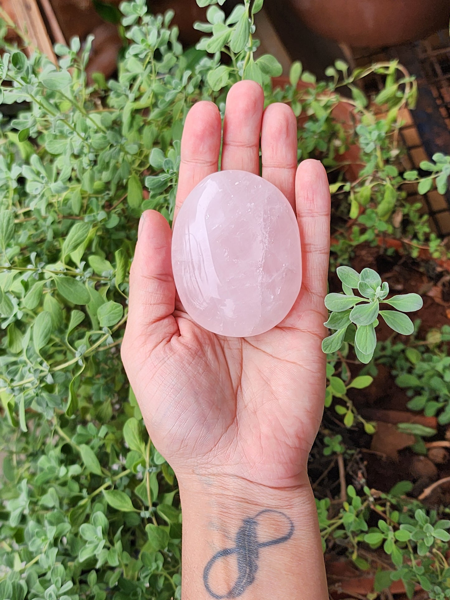 Rose Quartz Palm Stone