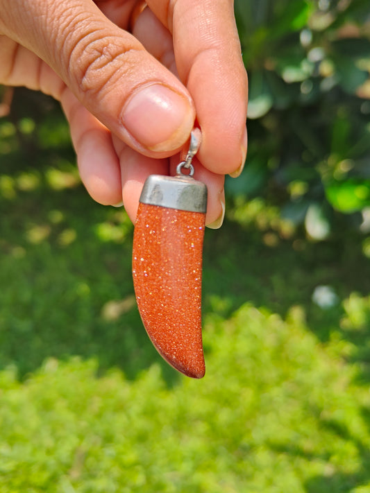 Goldstone Tusk Pendant